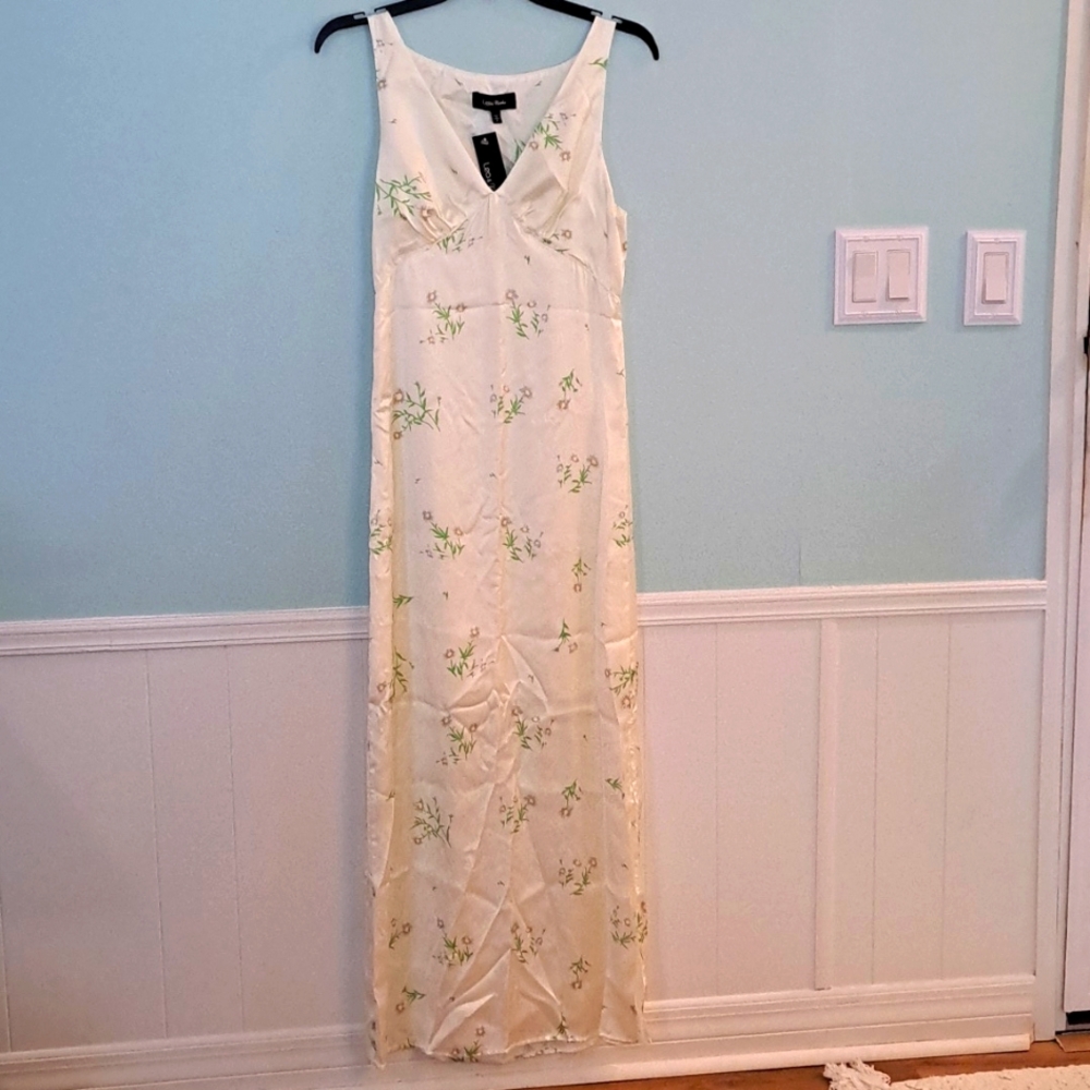 LEA & VIOLA Gorgeous Sleeveless Full-length Slip Dress w/Floral Print, Size S